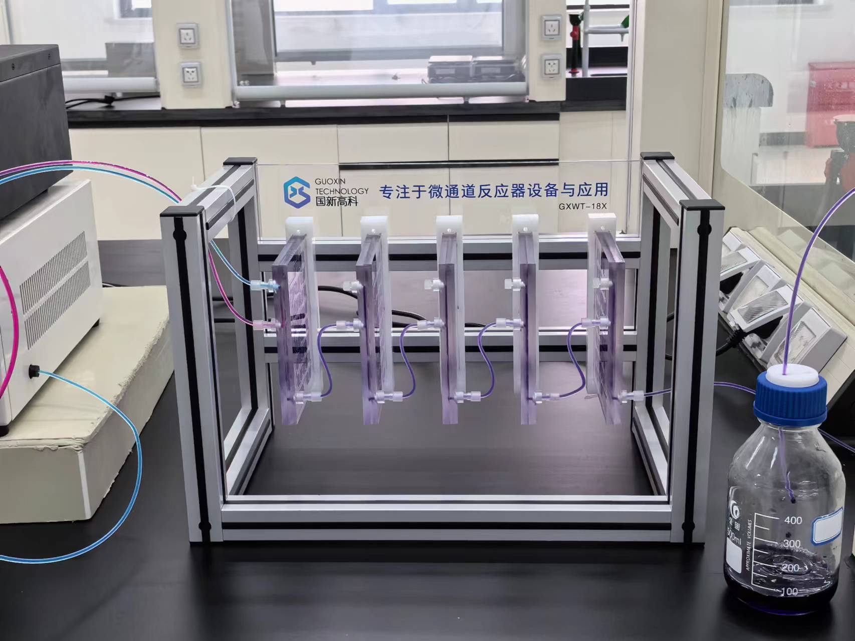 Microchannel reactor demonstration model, teaching demonstration model, non-experimental microchannel reactor