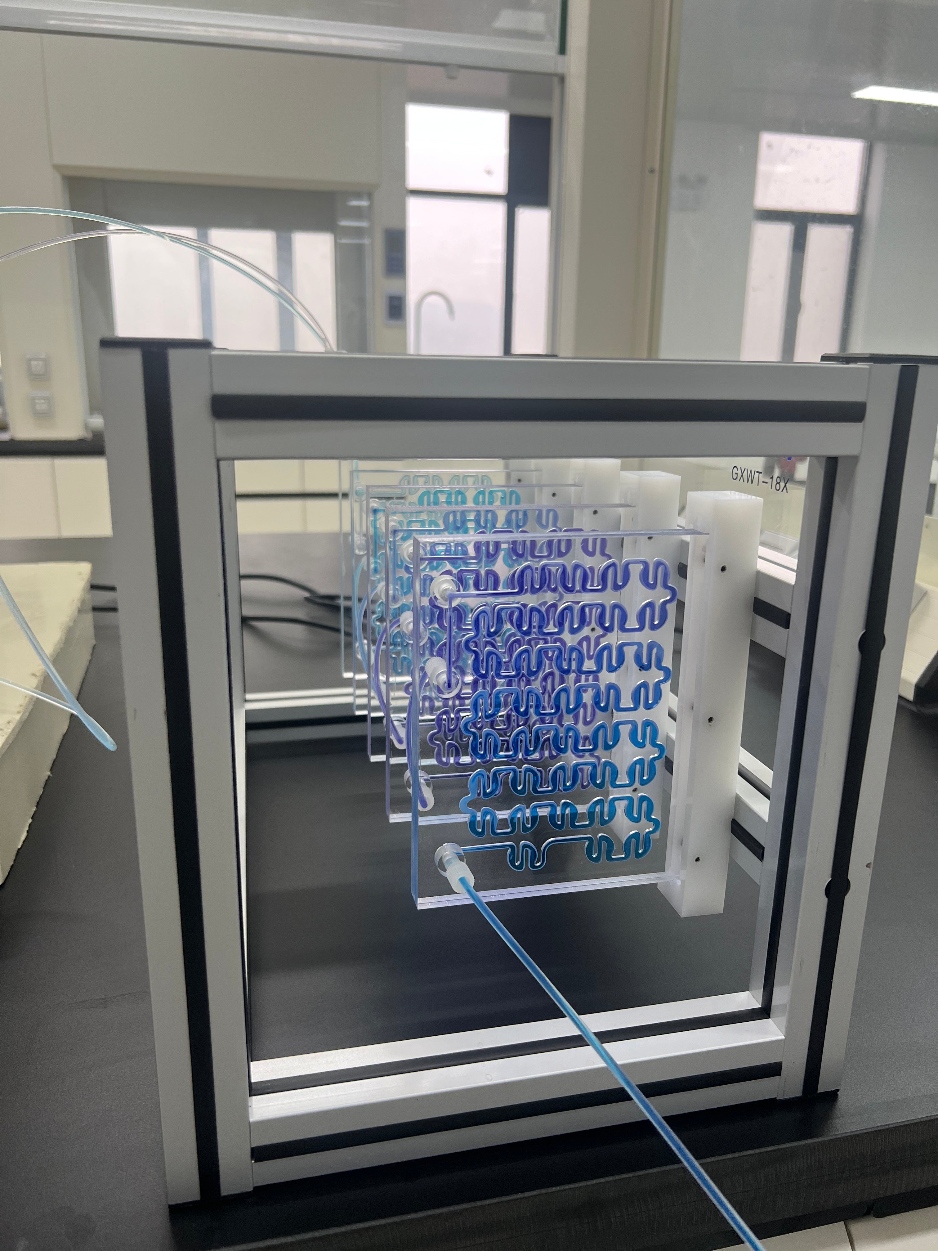 Microchannel reactor demonstration model, teaching demonstration model, non-experimental microchannel reactor